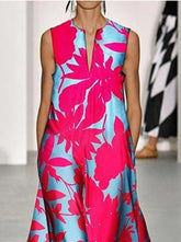 Robe bohème imprimée sans manches à col en V
